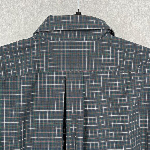 Lauren Ralph Lauren Mens Plaid Button Up Shirt Size 16 Neck Green Red White EUC - Picture 4 of 12